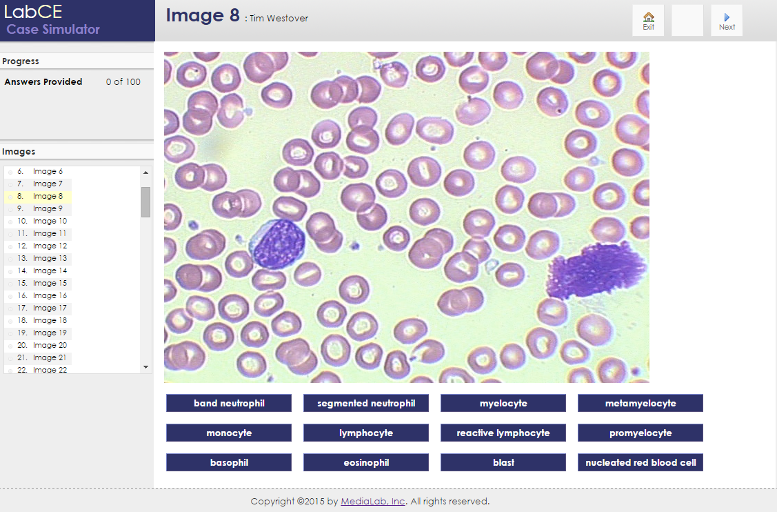 White Blood Cell Differential Simulator Basic and Advanced